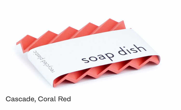 Stylish edgy red soap dish.